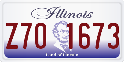 IL license plate Z701673