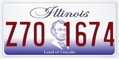 IL license plate Z701674