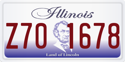 IL license plate Z701678