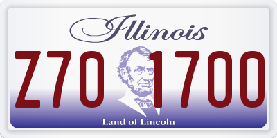 IL license plate Z701700