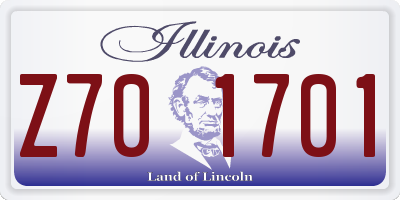 IL license plate Z701701