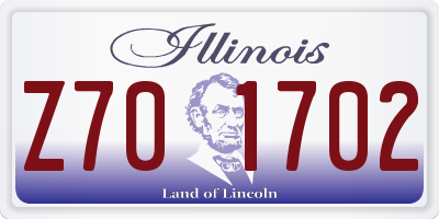 IL license plate Z701702