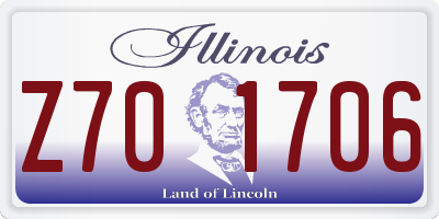 IL license plate Z701706