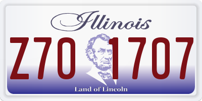 IL license plate Z701707