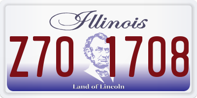IL license plate Z701708