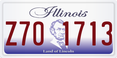 IL license plate Z701713