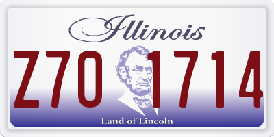 IL license plate Z701714