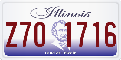 IL license plate Z701716