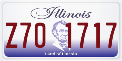IL license plate Z701717