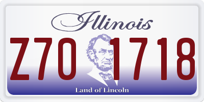 IL license plate Z701718