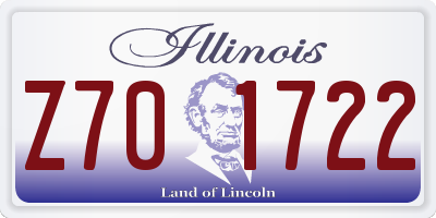 IL license plate Z701722