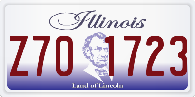 IL license plate Z701723