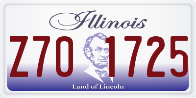 IL license plate Z701725