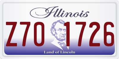 IL license plate Z701726