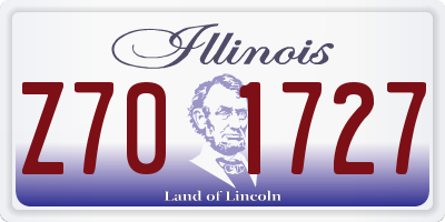 IL license plate Z701727