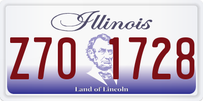 IL license plate Z701728