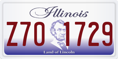 IL license plate Z701729