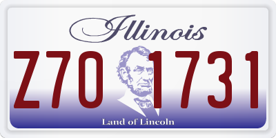 IL license plate Z701731