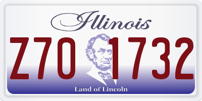 IL license plate Z701732
