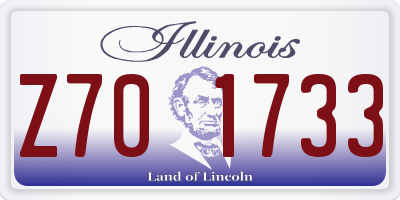 IL license plate Z701733