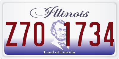 IL license plate Z701734