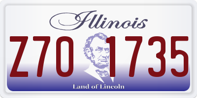 IL license plate Z701735
