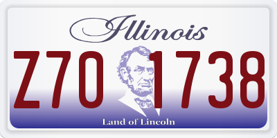 IL license plate Z701738