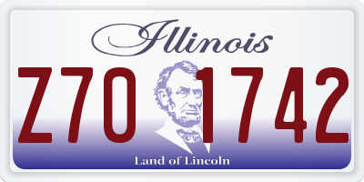 IL license plate Z701742