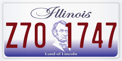 IL license plate Z701747