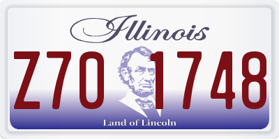 IL license plate Z701748