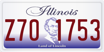 IL license plate Z701753