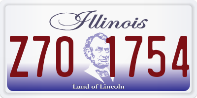 IL license plate Z701754