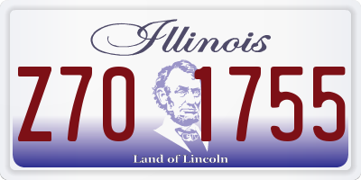 IL license plate Z701755