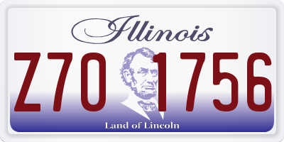 IL license plate Z701756