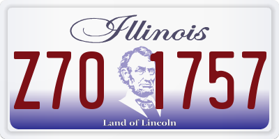 IL license plate Z701757