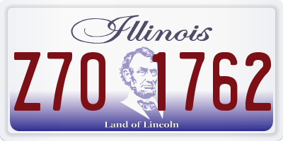 IL license plate Z701762