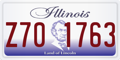 IL license plate Z701763