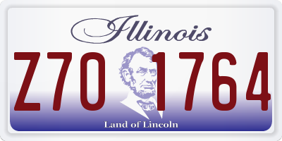 IL license plate Z701764