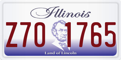 IL license plate Z701765