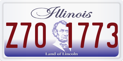 IL license plate Z701773