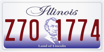 IL license plate Z701774