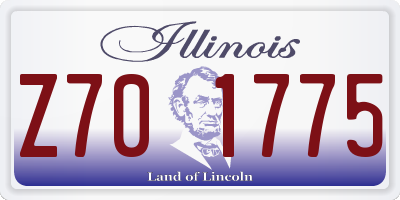 IL license plate Z701775