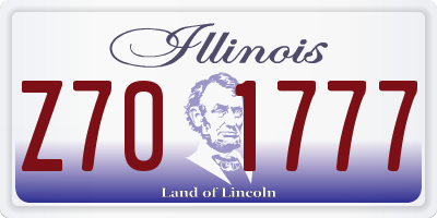IL license plate Z701777