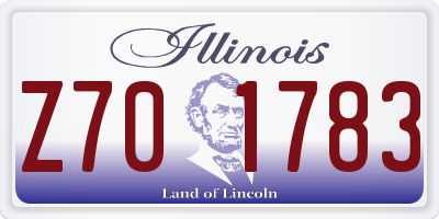 IL license plate Z701783