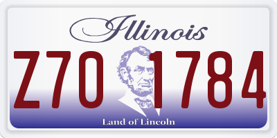 IL license plate Z701784