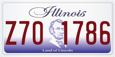 IL license plate Z701786