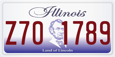 IL license plate Z701789
