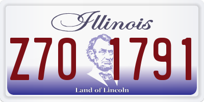 IL license plate Z701791