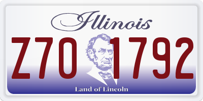 IL license plate Z701792
