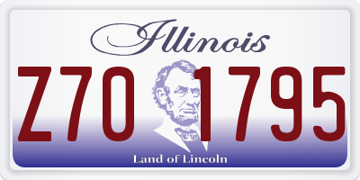 IL license plate Z701795